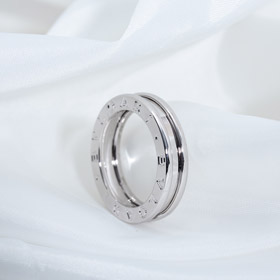 Bulgari bezel letter single ring diamond-free ring-4026  